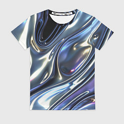 Женская футболка Серебро жидкий металл