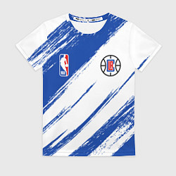 Футболка женская Клипперс - синяя краска, цвет: 3D-принт