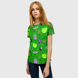 Футболка женская Halloween green, цвет: 3D-принт — фото 2