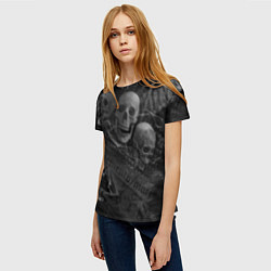 Футболка женская Символ трех черепов, цвет: 3D-принт — фото 2