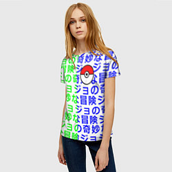 Футболка женская Pokemon japan pattern, цвет: 3D-принт — фото 2