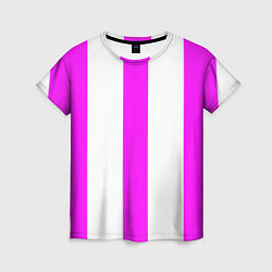 Футболка женская Color white pink lines, цвет: 3D-принт