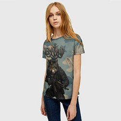 Футболка женская ВМФ пехотинец волк, цвет: 3D-принт — фото 2