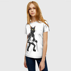 Футболка женская Кот - Фредди Меркьюри, цвет: 3D-принт — фото 2