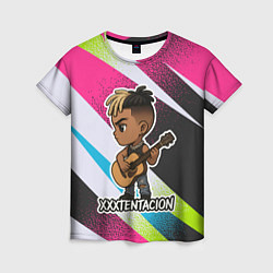 Женская футболка XXXTentacion в мультяшном стиле