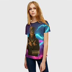 Футболка женская XXXTentacion с цепью, цвет: 3D-принт — фото 2
