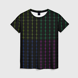 Футболка женская Color black multicolored stripes, цвет: 3D-принт