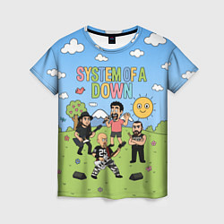 Женская футболка System of a Down, мультяшный