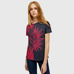 Футболка женская Солнце красно-синее, цвет: 3D-принт — фото 2