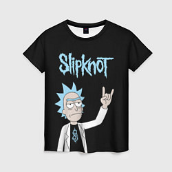 Футболка женская Slipknot и Рик Санчес из Рик и Морти, цвет: 3D-принт