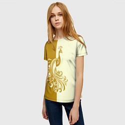 Футболка женская Жар-птица в золотом, цвет: 3D-принт — фото 2