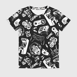 Футболка женская Retro gamer pattern, цвет: 3D-принт