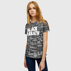 Футболка женская Black Sabbath pattern, цвет: 3D-принт — фото 2