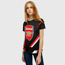 Футболка женская Arsenal geometry steel, цвет: 3D-принт — фото 2