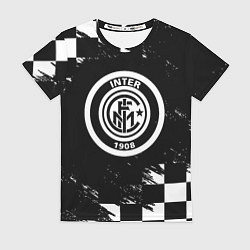 Футболка женская Inter клетка краски, цвет: 3D-принт