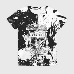Женская футболка Liverpool краски текстура