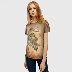 Футболка женская Лягушка с трубкой, цвет: 3D-принт — фото 2