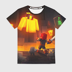 Женская футболка Майнкрафт - рейд босс