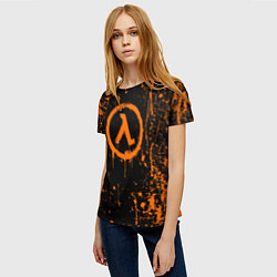 Футболка женская Халф лайф - подтеки, цвет: 3D-принт — фото 2