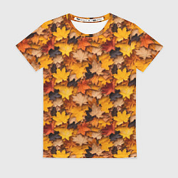 Женская футболка Камуфляж из кленовых листьев