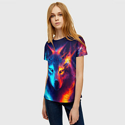 Футболка женская Волк льда и пламени, цвет: 3D-принт — фото 2
