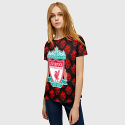 Футболка женская Liverpool samurai, цвет: 3D-принт — фото 2