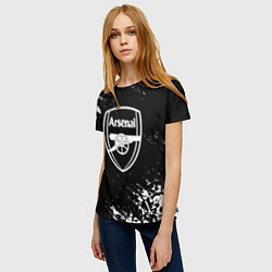 Футболка женская Арсенал черепа краски, цвет: 3D-принт — фото 2