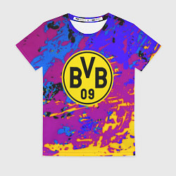 Футболка женская Borussia абстрактные краски, цвет: 3D-принт