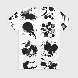 Женская футболка Чёрно-белые кляксы - абстракция