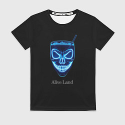 Футболка женская Neon skull cocktail, цвет: 3D-принт