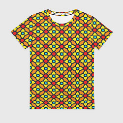 Футболка женская Цветочный витраж, цвет: 3D-принт