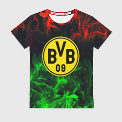 Футболка женская Borussia красно зеленый огонь, цвет: 3D-принт