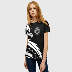 Футболка женская Borussia дракон белый, цвет: 3D-принт — фото 2