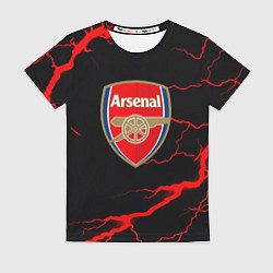 Женская футболка Arsenal красные молнии