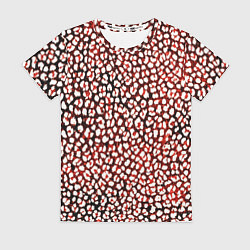 Женская футболка Тёмный красный с белыми пятнышками