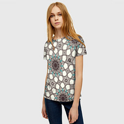 Футболка женская Калейдоскоп из цветочных звезд, цвет: 3D-принт — фото 2