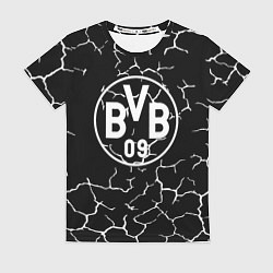 Женская футболка Borussia черно белые