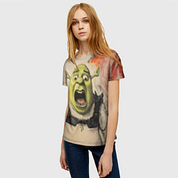 Футболка женская Шрек в панике, цвет: 3D-принт — фото 2