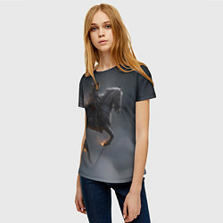 Футболка женская Летящая лошадь с искрами, цвет: 3D-принт — фото 2