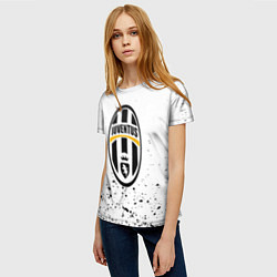 Футболка женская Juventus краски текстура всплеск, цвет: 3D-принт — фото 2