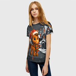 Футболка женская Новогодняя лошадка 2026 год, цвет: 3D-принт — фото 2