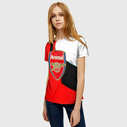 Футболка женская Арсенал геометрия спорт, цвет: 3D-принт — фото 2