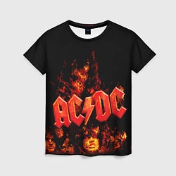 Женская футболка AC/DC Flame