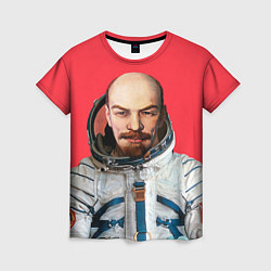 Женская футболка Ленин космонавт