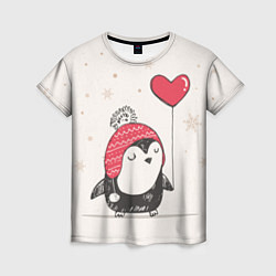 Женская футболка Влюбленный пингвин