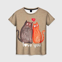 Женская футболка Влюбленные котики