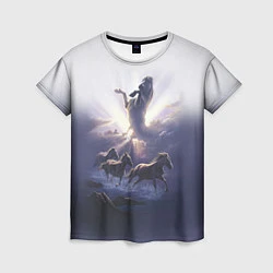 Женская футболка Небесные лошади