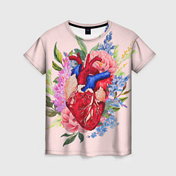 Футболка женская Цветочное сердце, цвет: 3D-принт