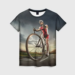 Женская футболка Велогонщик