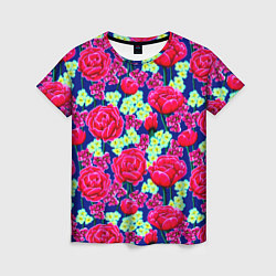 Женская футболка Яркие розы